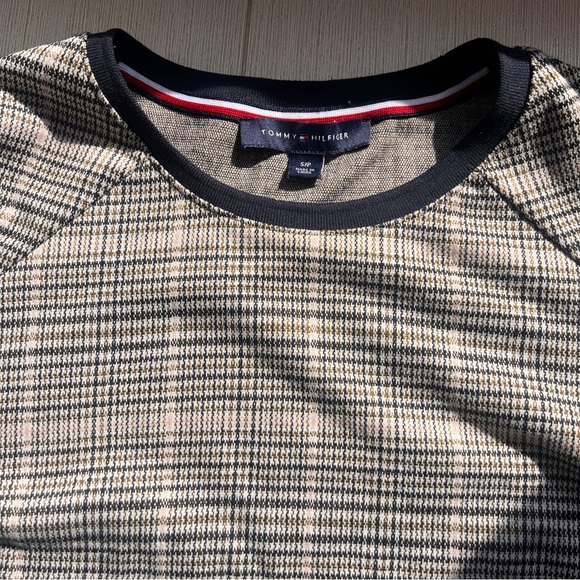 Tommy Hilfiger mod navy blue, khaki and white checkered dress size small - Picture 6 of 6